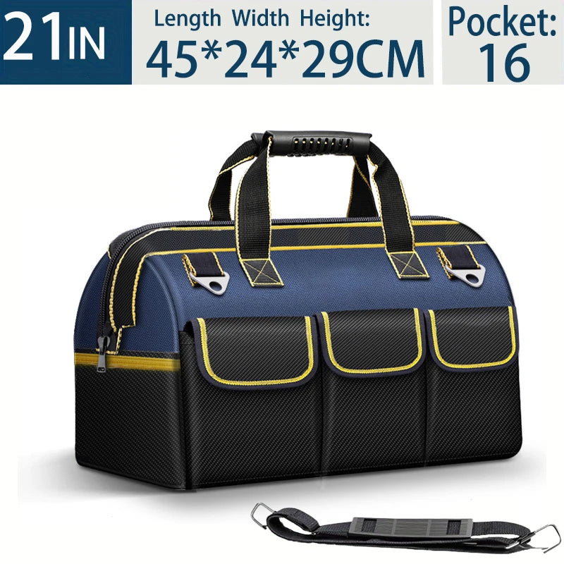 Sac à outils multifonctionnel grande capacité en toile Oxford imperméable et résistante à l'usure, idéal pour la réparation et le rangement d'outils