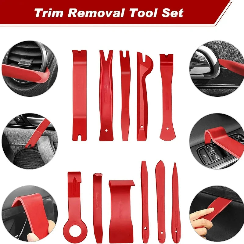 Kit d'outils de dépose de garniture intérieure de voiture, ensemble d'extracteurs de Clips en plastique pour le démontage des panneaux de bricolage