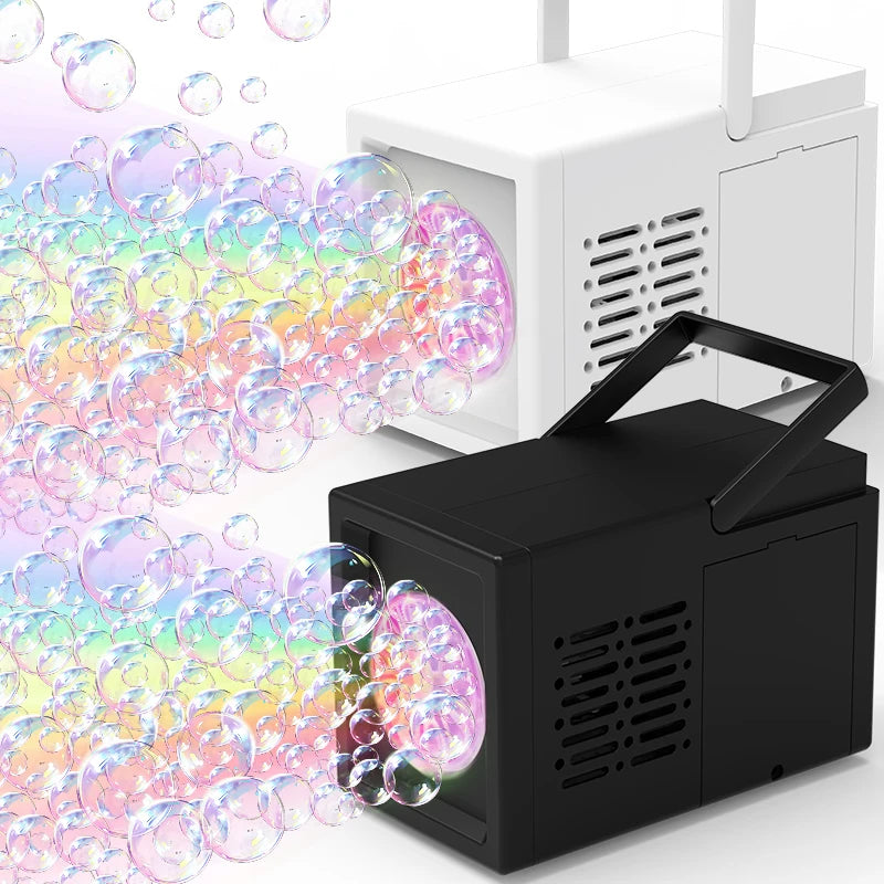 Machine à bulles électrique portable entièrement automatique à 10 trous, jouet idéal pour les fêtes d'anniversaire en extérieur, sans piles ni eau à bulles
