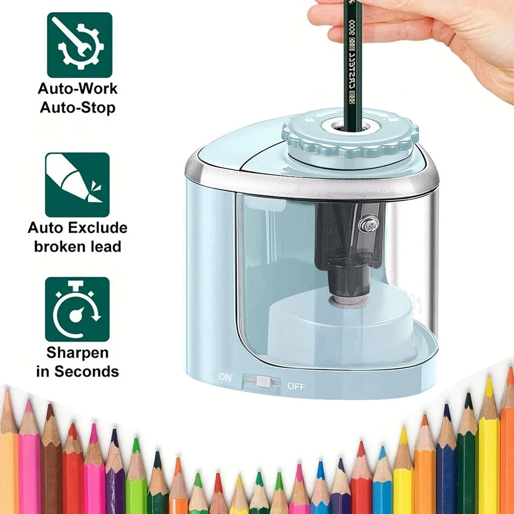 TENWIN – taille-crayon électrique automatique et Portable, adapté aux crayons de 6 à 8mm, pour étudiants, papeterie scolaire