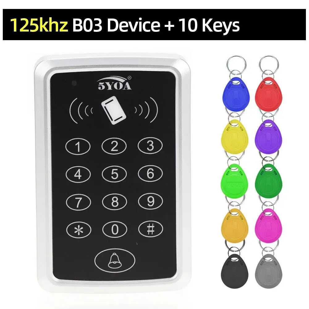Système de contrôle d'accès par clavier RFID 5YOA B03, lecteur de cartes EM 125 kHz, ouvre-porte, clavier de commande pour la sécurité