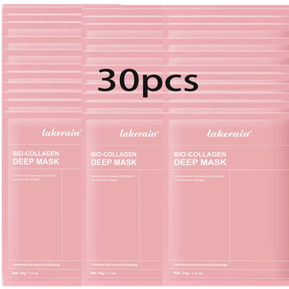 Masque Bio-Collagen Real Deep, supplément de collagène, masque hydrogel hydratant de nuit, améliore l'élasticité, minimise les pores et raffermit