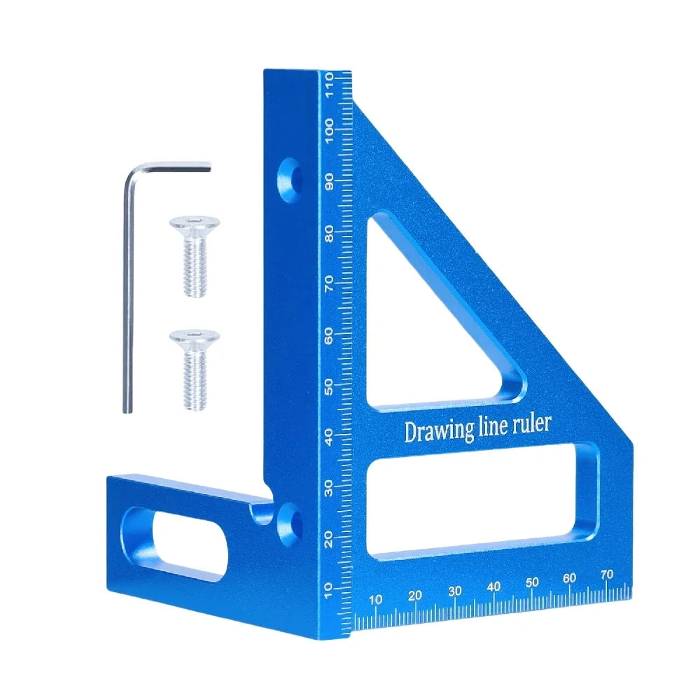 Règle de mesure multi-angle en aluminium 45 ° 90 °, rapporteur carré pour le travail du bois, règle triangulaire à onglet, outil de traçage utilitaire