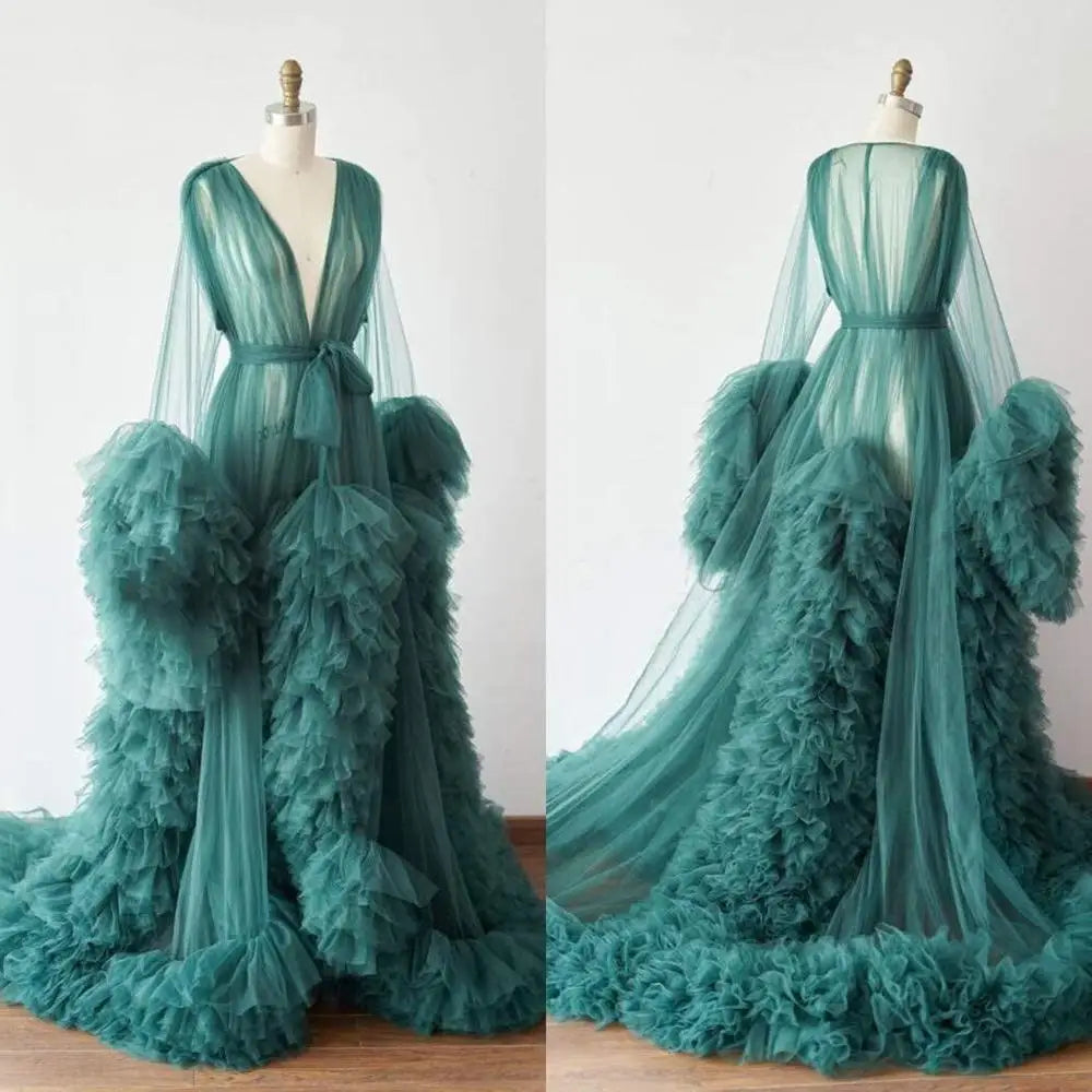 Robes de maternité, peignoirs longs en tulle pour femmes, robes de chambre pour séances photo, anniversaires, robes de mariée sexy et moelleuses, vêtements de nuit pour fêtes, robes sur mesure 2021