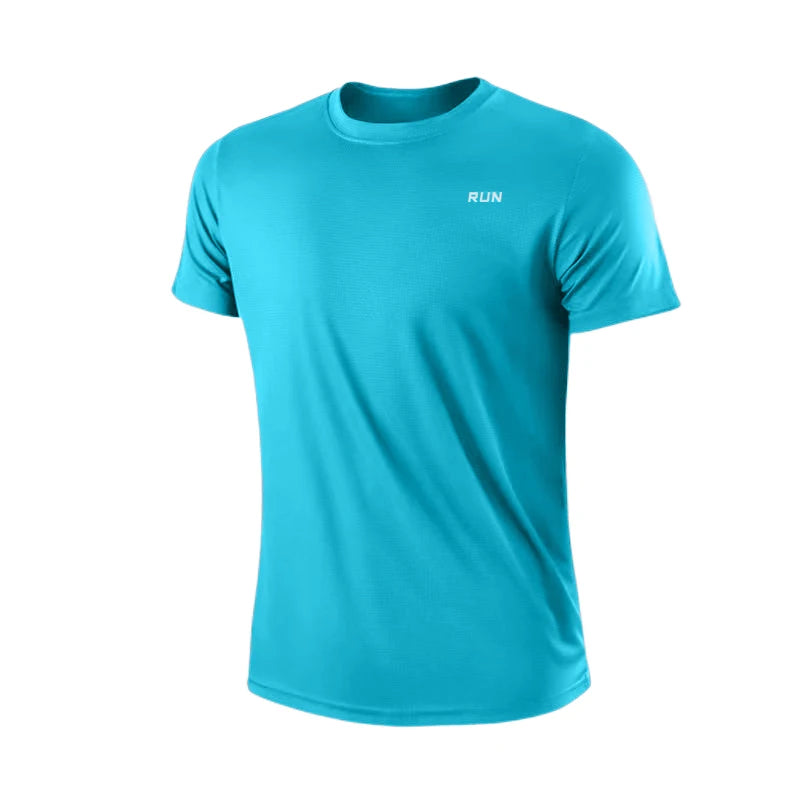 T-Shirt à manches courtes pour hommes, séchage rapide, course à pied, évacuation de l'humidité, col rond, entraînement, exercice, chemise de Sport, hauts légers
