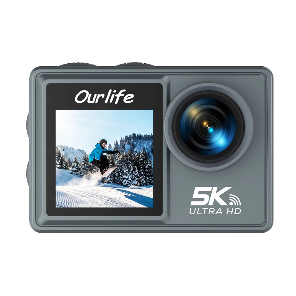 Caméra d'action Ourlife MTR40 5K 2.0 "écran tactile IPS 5X Zoom caméra d'action WiFi EIS 170 ° 30M caméra de sport professionnelle étanche