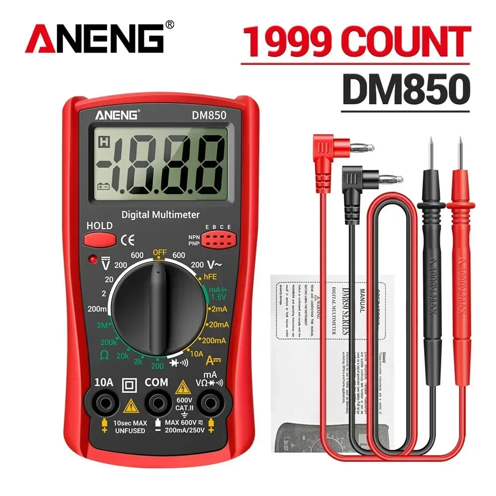 ANENG DM850 Digital Multimeter Automatic Professional 1999 Counts Auto AC/DC Votage Tester Ohm Current Ammeter Detector Tool