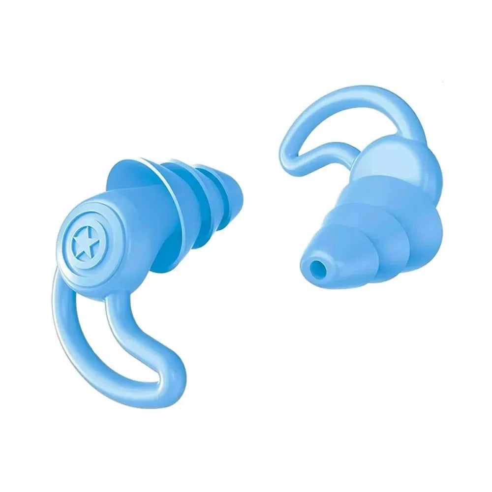 Bouchons d'oreilles en silicone HUAK à 3 couches pour travail et natation – Protection contre le bruit en usine, étanches pour piscines, confortables toute la journée