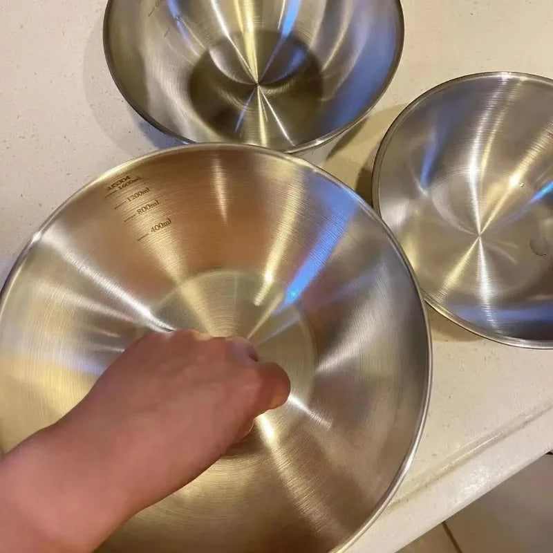 Ensemble de bols en acier inoxydable 1-3, avec échelle pour la cuisson, le stockage des aliments, bols à mélanger de grande capacité pour les essentiels de la cuisine à domicile