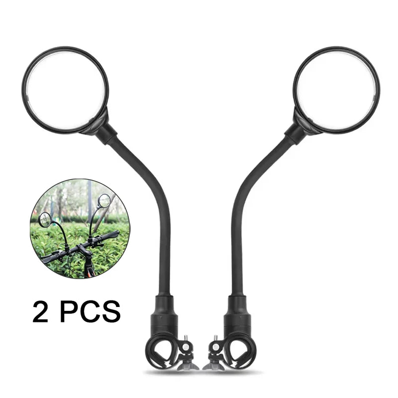 2 rétroviseurs de vélo, réglables et rotatifs à 360°, universels, pour guidon de vélo de route ou VTT