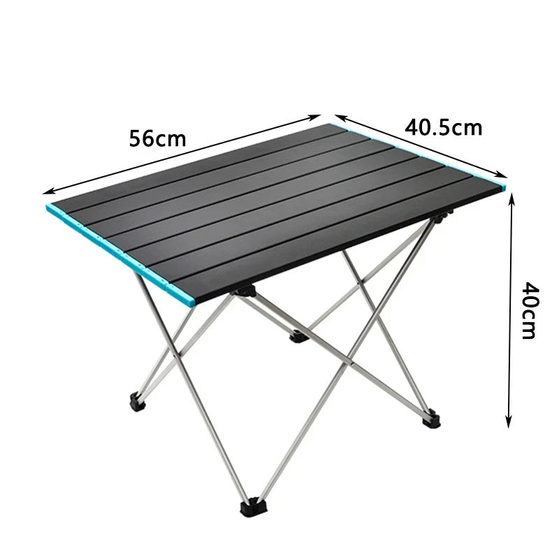 Table de camping pliante ultralégère et portable, idéale pour les repas en plein air, en alliage d'aluminium haute résistance, pour les fêtes dans le jardin, les pique-niques et les barbecues.