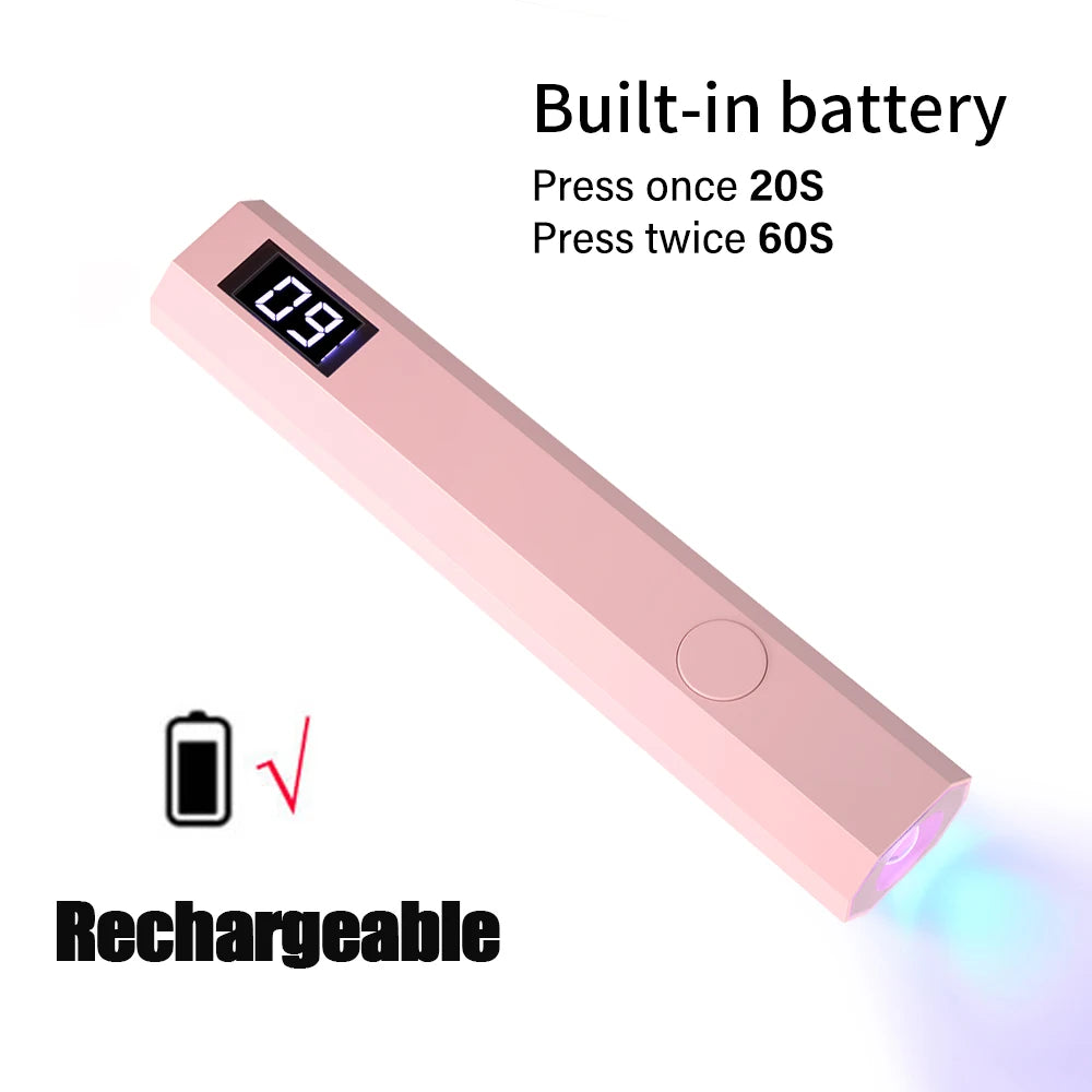 Convenient Handheld Mini UV Light Cure Nails Lamp for Gel Nails LED Nail Lamp for Gel Polish Manicure Nail Dryer for Fast Curing