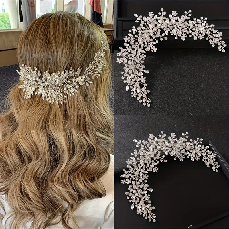 Bandeaux, diadèmes et serre-têtes de mariée en strass et cristal, accessoires de coiffure élégants pour les mariées.