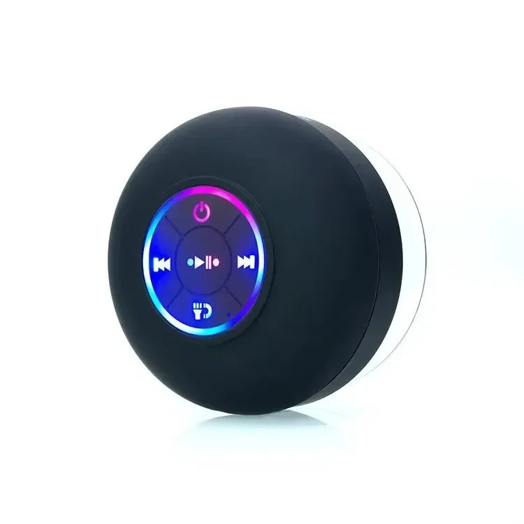 Mini suction cup Bluetooth speaker waterproof hands-free microphone for indoor bathrooms, swimming pools and beaches