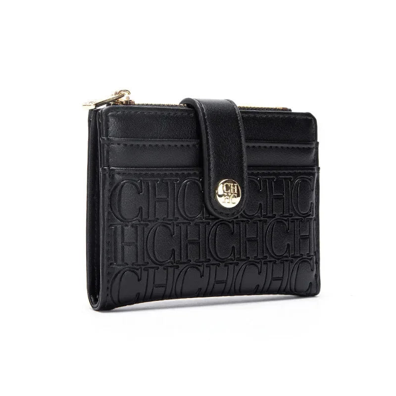 Luxury Brand Classic Retro Square Design Card Case Fashion Button Classic Folding Money Clip Compact Lightweight Luxury Women