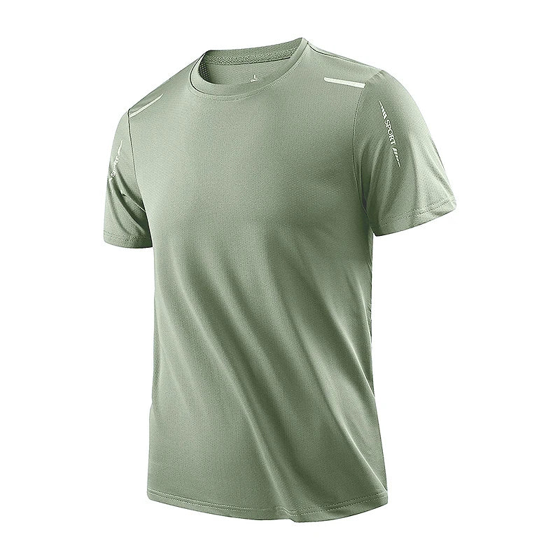 CHRLCK T-shirts de course à séchage rapide pour hommes respirant randonnée pêche T-shirts élasticité douce Sports de plein air chemise courte été