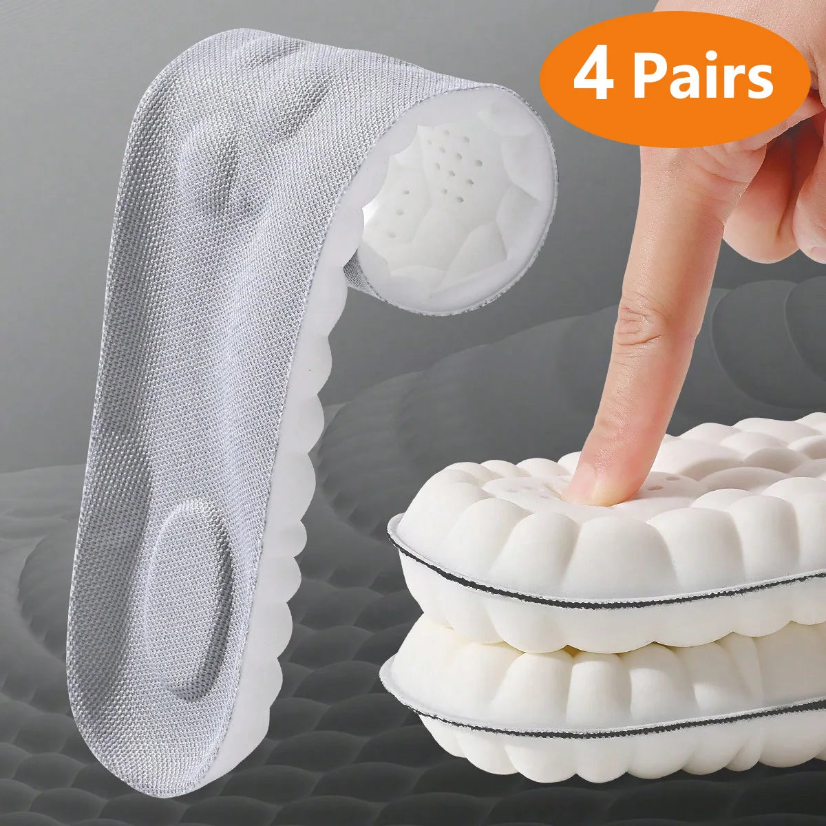 Semelles intérieures de Sport en Latex, 1/2/4 paires, coussinets de chaussures souples à haute élasticité, orthèses respirantes, coussin d'absorption des chocs, Support d'arc