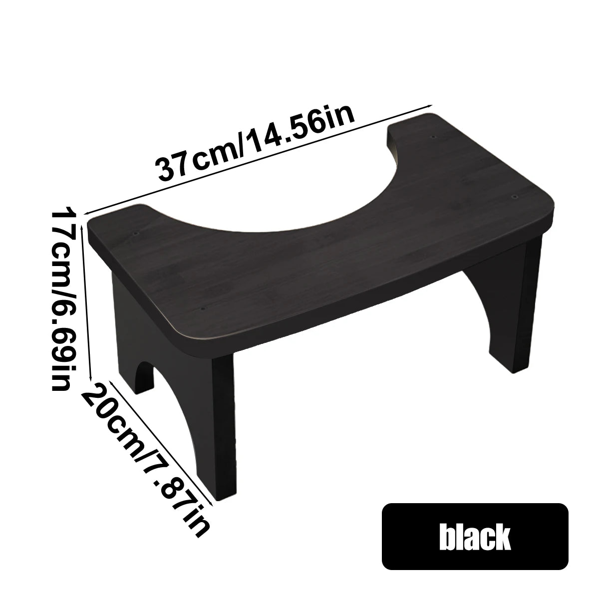 Tabouret de toilette portable robuste en bambou pour adultes, large et stable, facile à utiliser et à nettoyer, design portable
