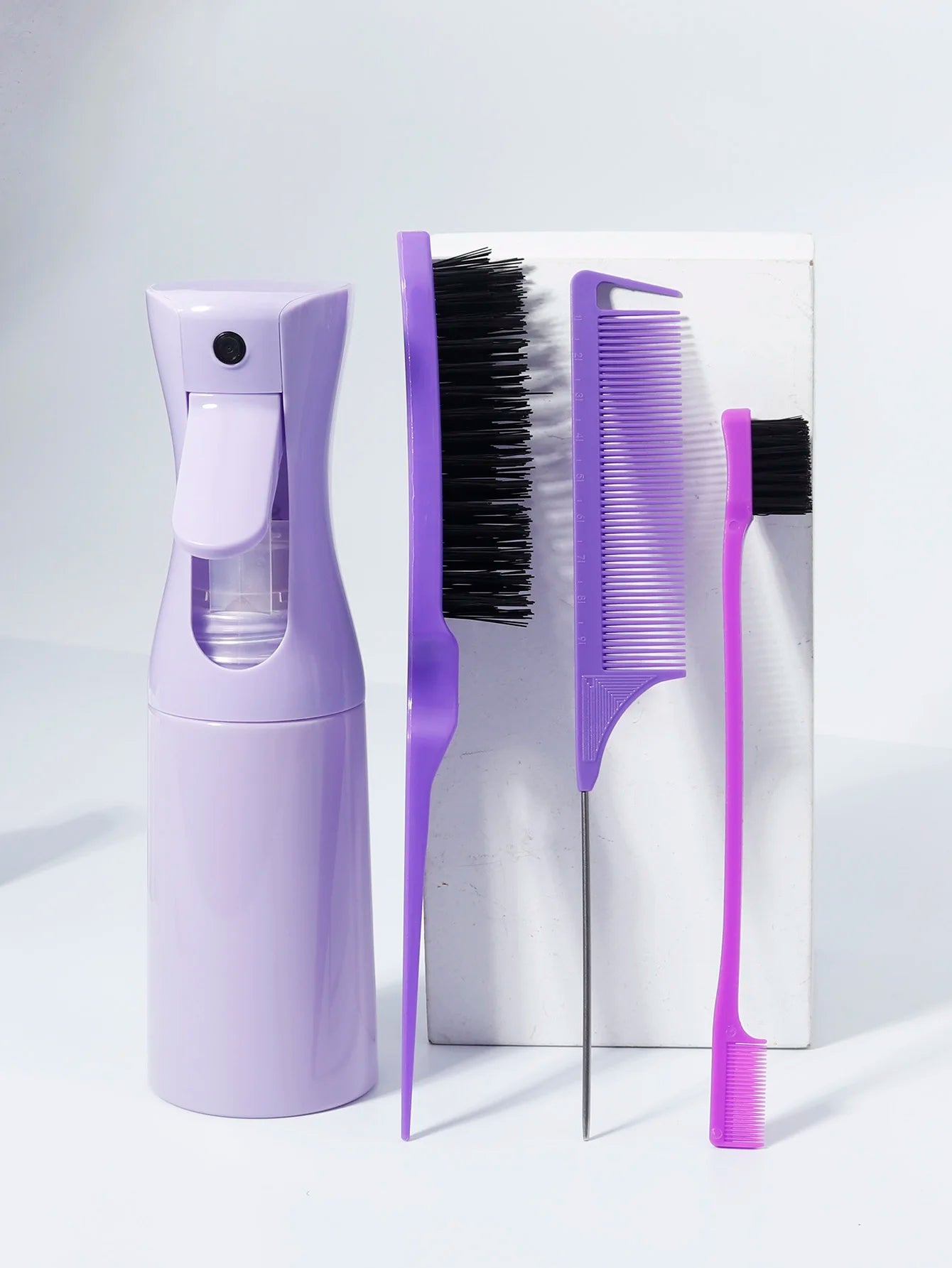 4pcs/Set Hairdressing Tools Set spray Bottle Rat Tail Comb Teasing Hair Brush Edge Control Hair comb For Combing Smoothing Hair