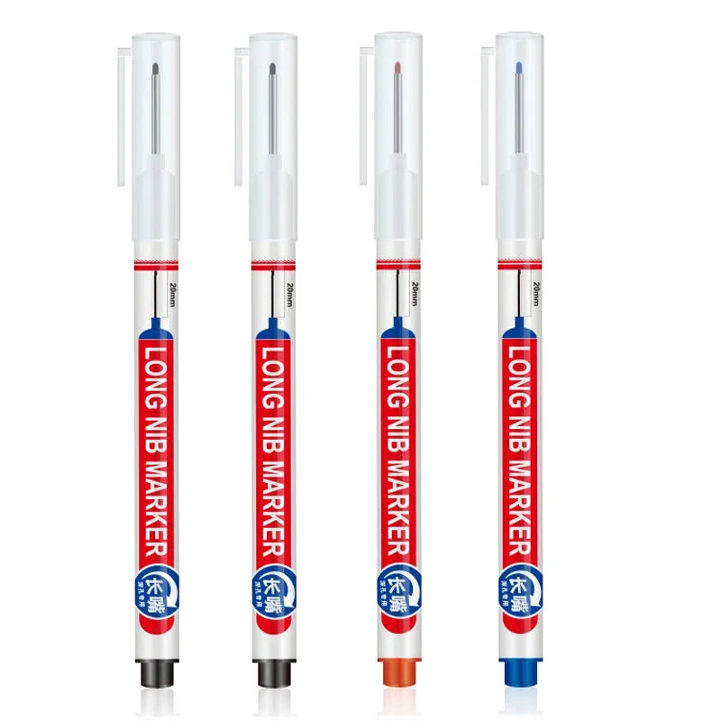 Marqueurs à tête de pointe longue pour stylo perforateur en métal, étanche, salle de bains, décoration du bois, multi-usages, 4 pièces/ensemble 20mm