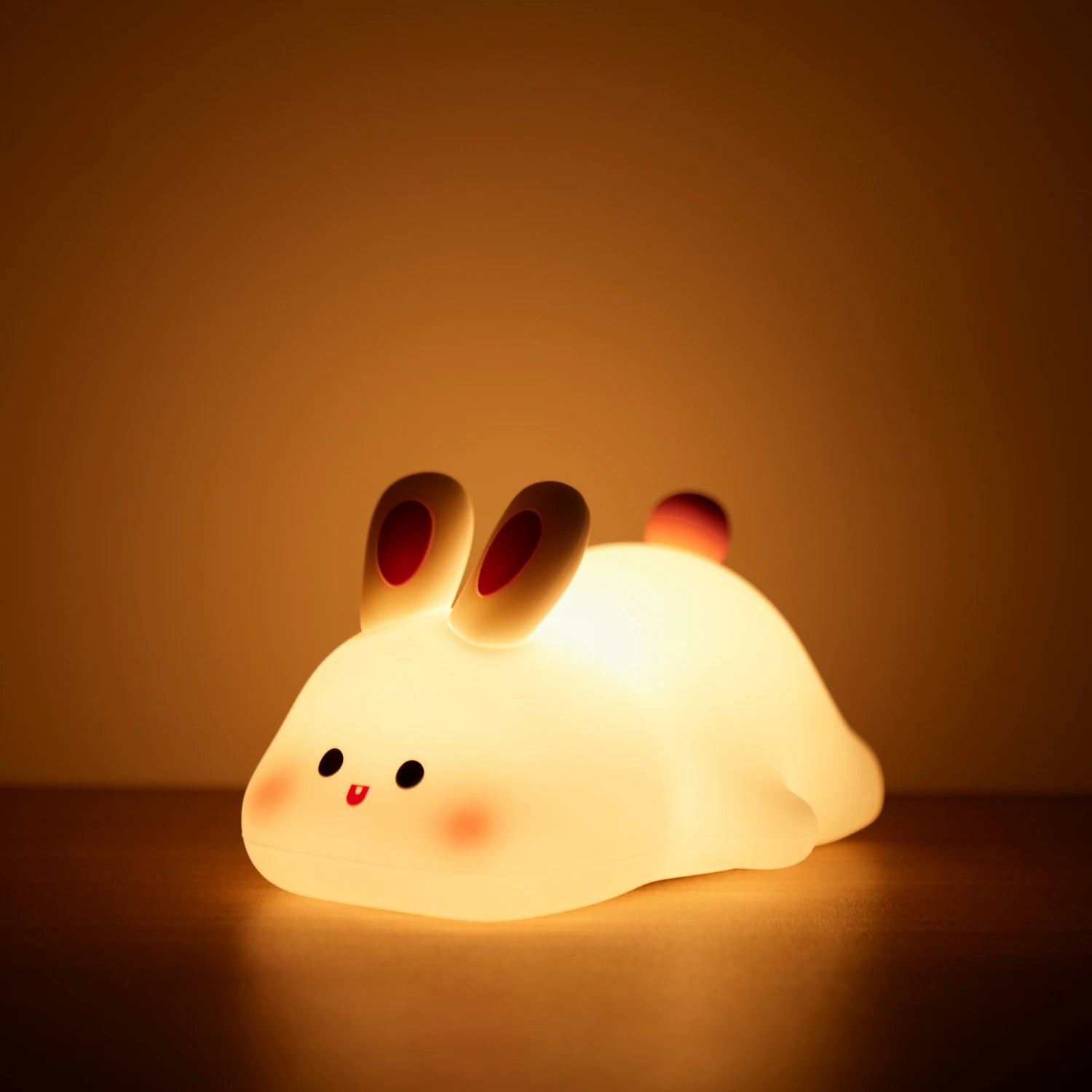 Lampe de nuit mignonne en silicone souple, renard et lapin, veilleuse de chambre d'enfant à intensité variable, rechargeable, avec minuterie et capteur tactile