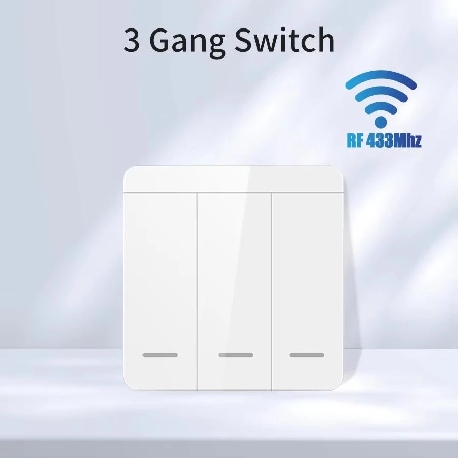 1/2/3Gang Wall Switch RF 433MHz Wireless Light Switch Tuya Smart WiFi Switch Smart Life APP Voice Control With Alexa Google Home