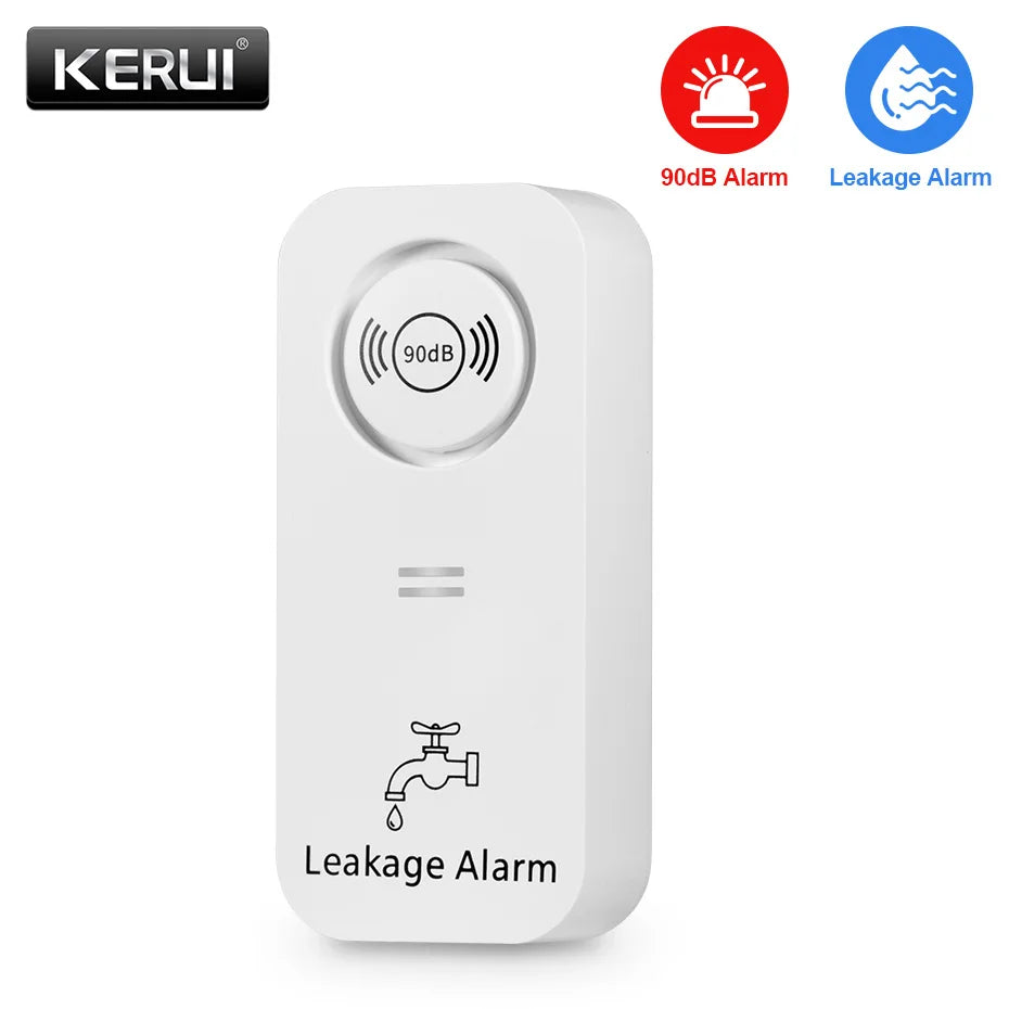 Capteur d'eau sans fil KERUI, alarme 90 dB, détecteur de fuites d'eau, surveillance des fuites et alarme d'écoulement pour cuisine, salle de bain et sous-sol