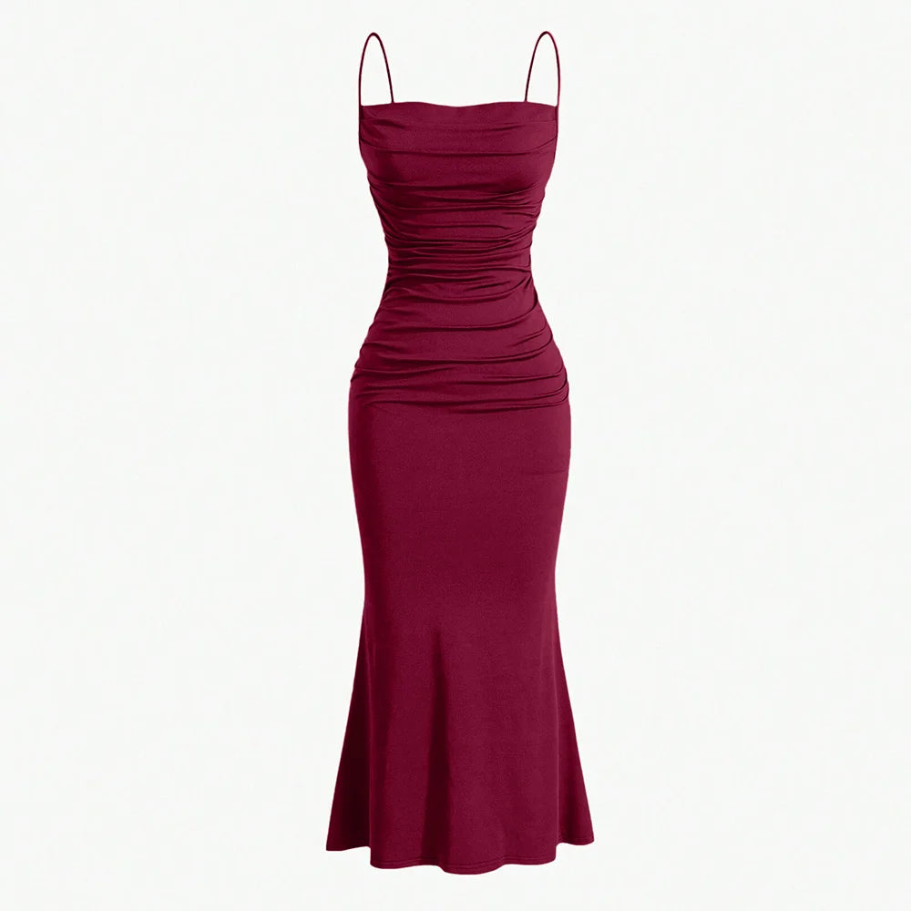 Mia Muse robes de soirée pour femmes Maxi bretelles Spaghetti élégant mince soirée invité de mariage multicolore été robes de demoiselle d'honneur
