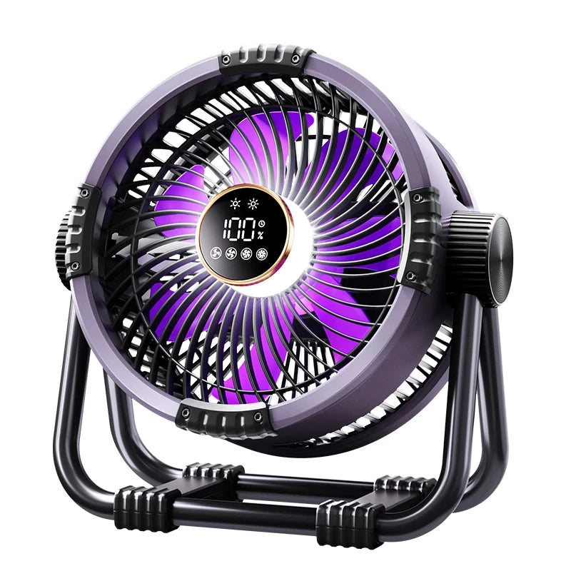 Ventilateur de Camping multifonctionnel en plein air, ventilateur de plafond Rechargeable avec veilleuse à 3 vitesses et ventilateur Portable avec batterie externe