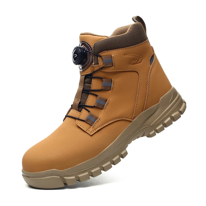 Bottes de sécurité imperméables pour hommes, bottes de travail à bout en acier indestructible, chaussures de sécurité Anti-écrasement et résistantes aux coups de couteau, Botas Para Hombre