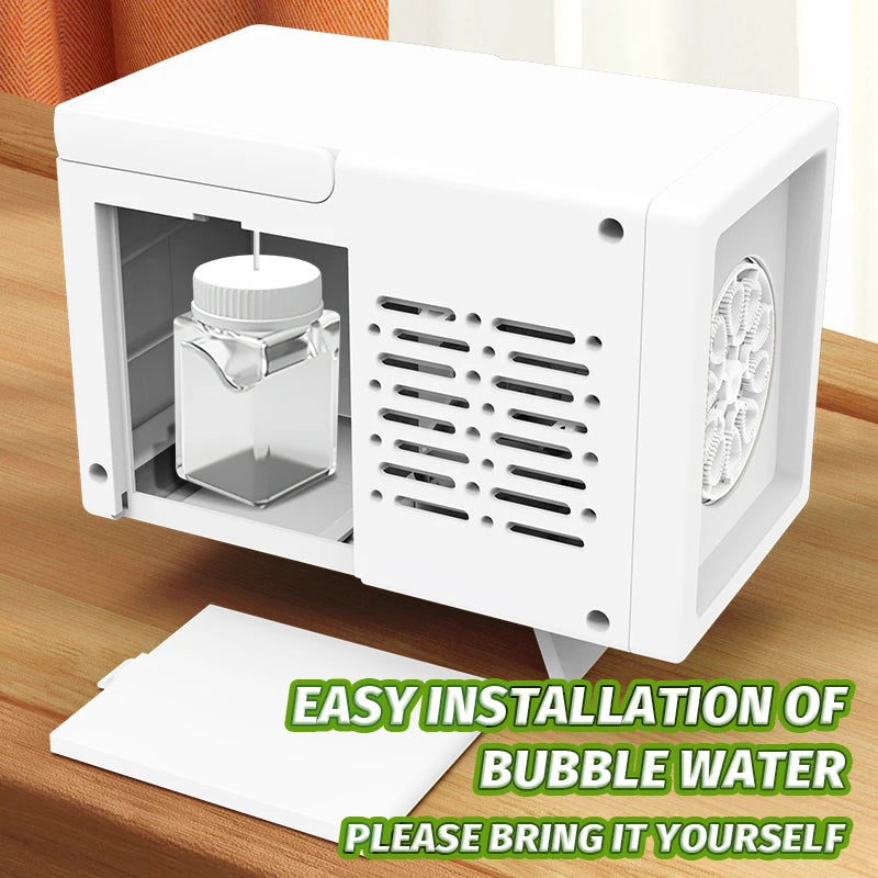 Machine à bulles électrique portable entièrement automatique à 10 trous, jouet idéal pour les fêtes d'anniversaire en extérieur, sans piles ni eau à bulles
