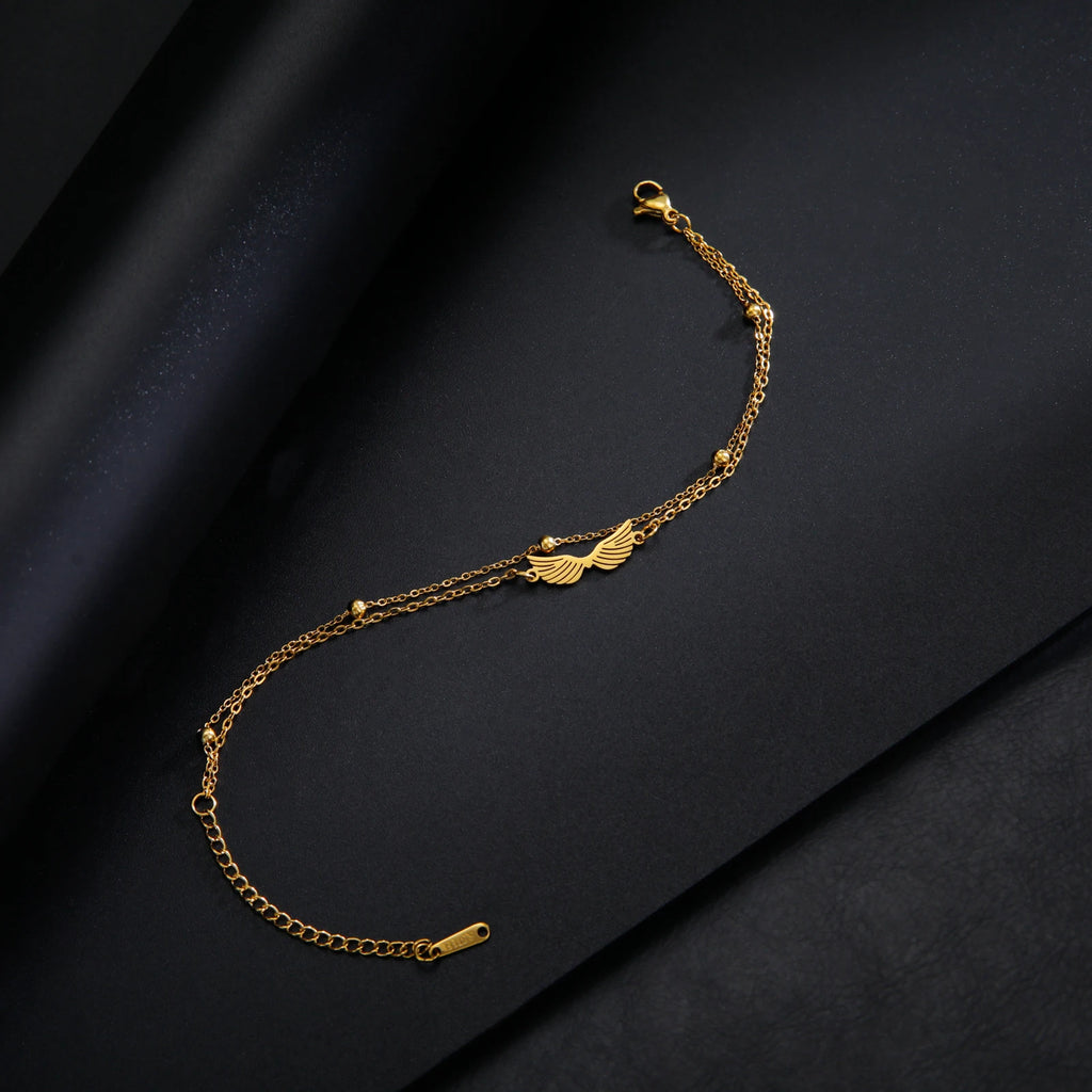 Bracelet pendentif aile d'ange Lucktune pour femme, bracelet à chaîne en acier inoxydable et perles, style Kpop tendance 2025, nouveauté bijou, cadeau de mariage