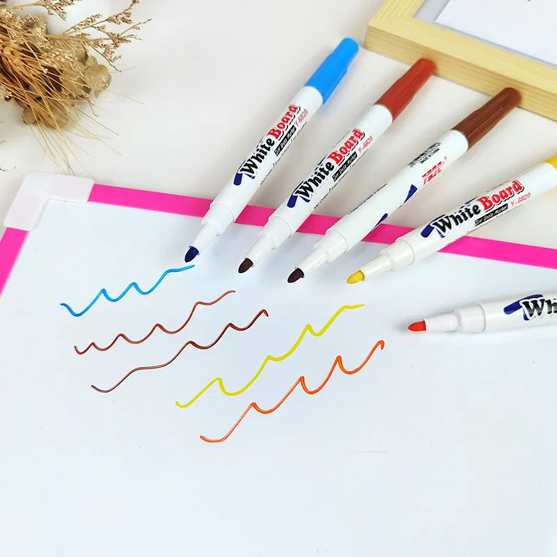 Stylos à eau flottants, stylos à encre magique avec cuillère, peinture à l'eau à la craie flottante, kit de dessin graffiti pour enfants