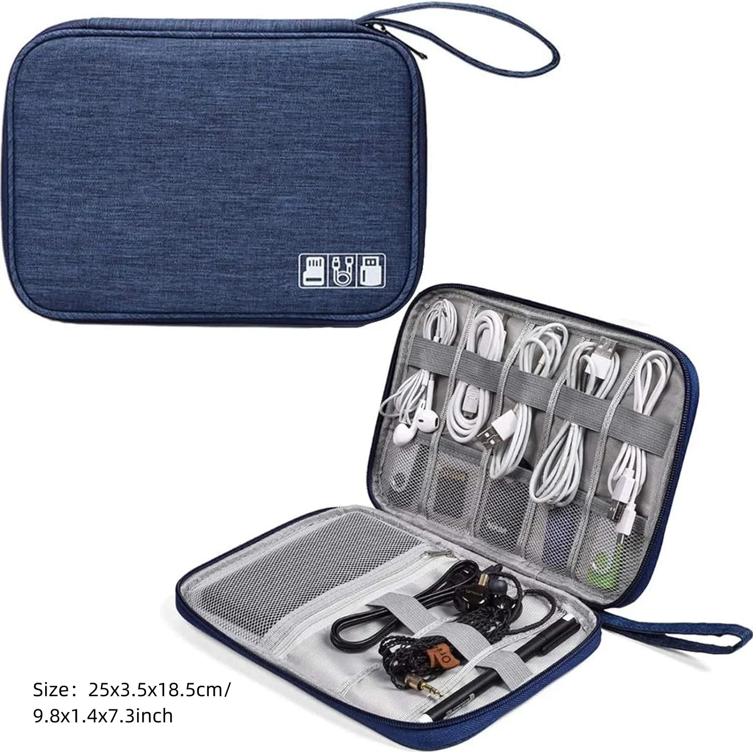 Sac de rangement de câbles étanche, organisateur d'accessoires électroniques numériques, étui de rangement de câbles de voyage Portable pour chargeur de câbles