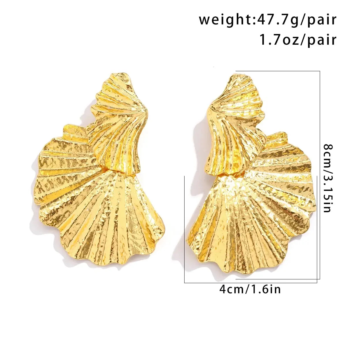 Boucles d'oreilles classiques à pendentif en forme de feuille de Ginkgo pour femmes, accessoires de bijouterie de fête de Banquet, irréguliers et exagérés