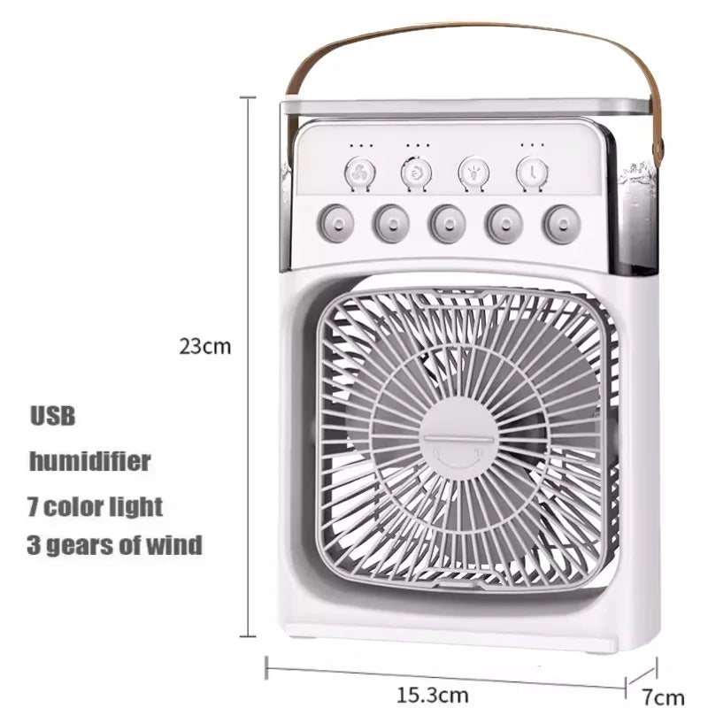 New 3 In 1 Fan AIr Conditioner Household Small Air Cooler LED Night Light Portable Humidifier Air Adjustment Fan Office Home Fan