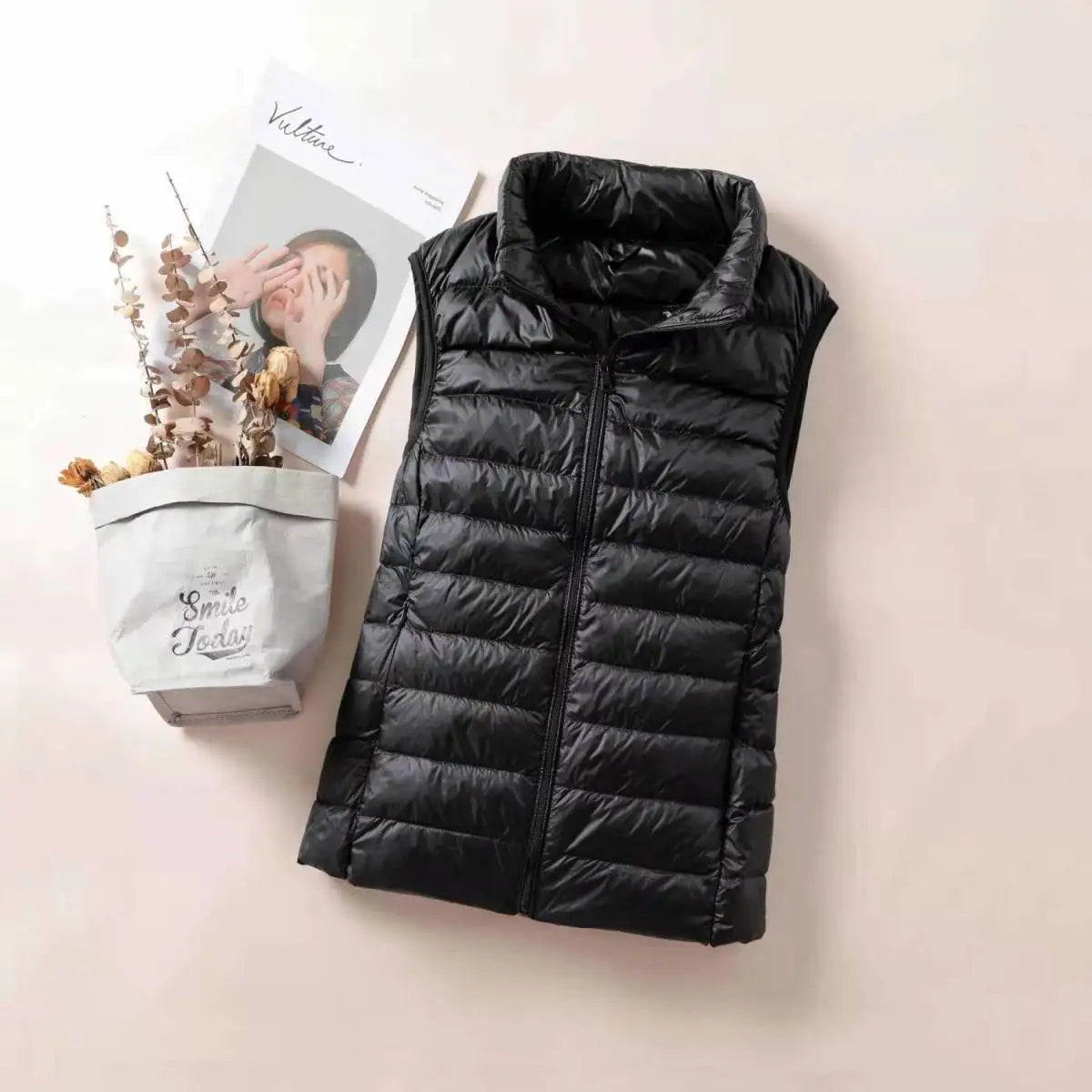 Gilet en duvet Ultra léger pour femmes, veste sans manches, Slim, Portable, léger, coupe-vent, nouvelle collection 2024