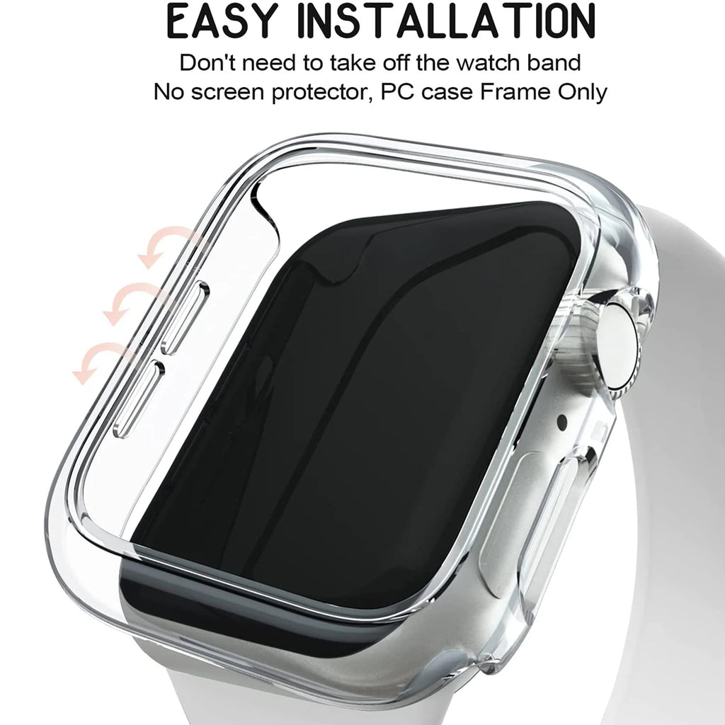 Couvercle pour boîtier de montre Apple Watch, 45mm 41mm 44mm 40mm 42mm 38mm 46 49mm, accessoires de protection PC, pare-chocs iWatch série 8 7 SE 6 5 4 3 9