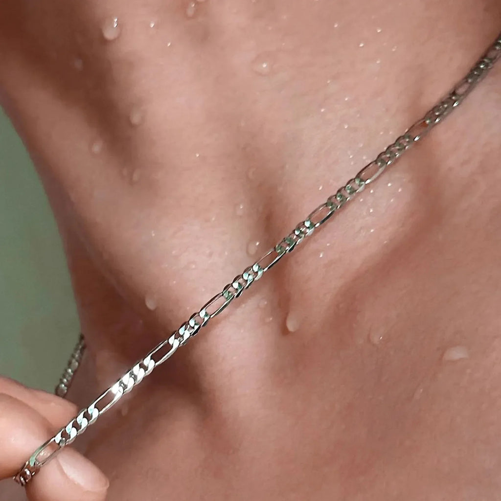 Fine Noble – ensemble de bijoux en argent 925 pour hommes et femmes, chaîne de 4MM, Bracelet et collier, cadeaux de noël, breloques de mariage, nouvel arrivage