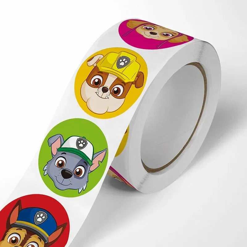 Autocollants de dessin animé Paw Patrol pour enfants, 500 pièces, fournitures de papeterie mignonnes pour enfants, fournitures scolaires pour enseignants, autocollants de récompense, jouets cadeaux, nouvelle collection