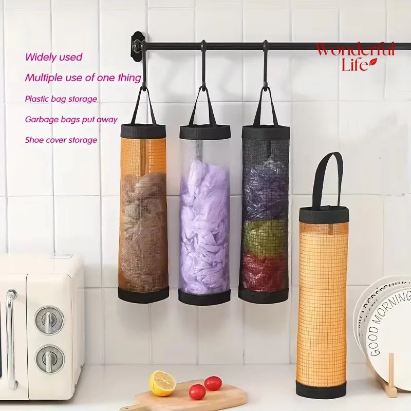 Rangement pour sacs poubelle, organisateur de cuisine, support pour sacs plastiques, sac de rangement suspendu pour la collecte des déchets