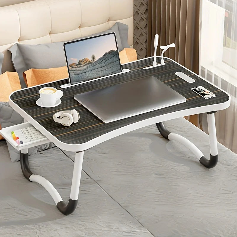 Table d'ordinateur portable ultra large et portable, pliable, pour lit ou au bureau. Bureau d'ordinateur, table de bureau, mobilier de bureau, bureau pour ordinateur portable en position debout.