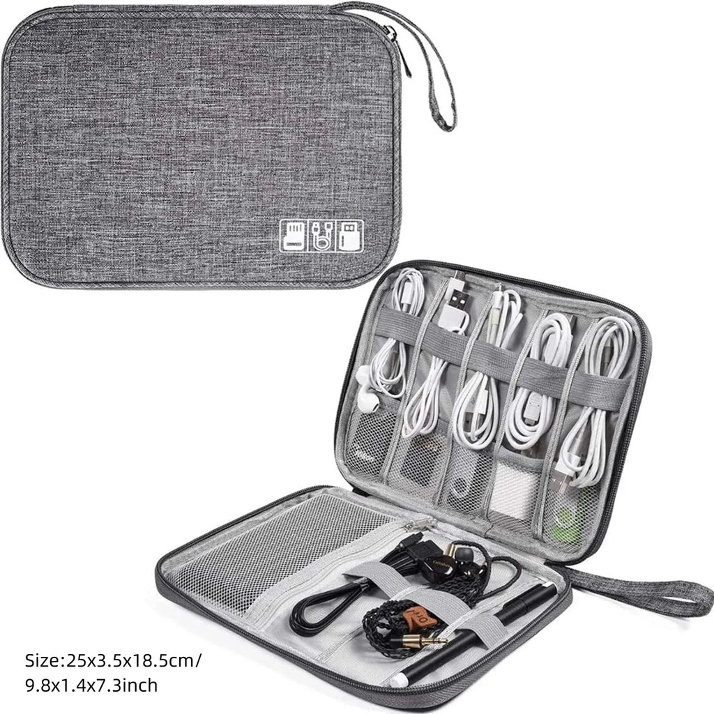 Sac de rangement de câbles étanche, organisateur d'accessoires électroniques numériques, étui de rangement de câbles de voyage Portable pour chargeur de câbles