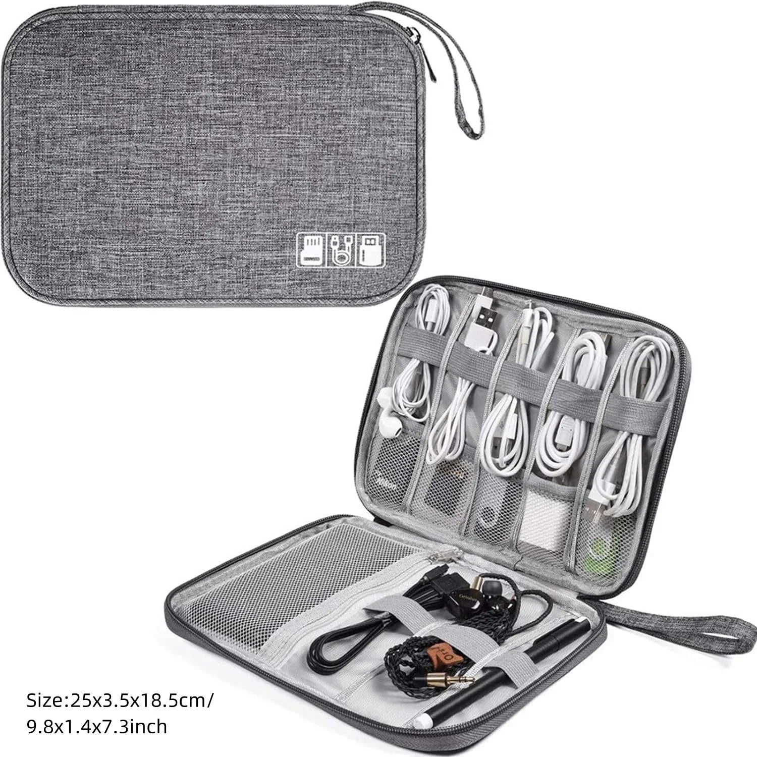 Sac de rangement de câbles étanche, organisateur d'accessoires électroniques numériques, étui de rangement de câbles de voyage Portable pour chargeur de câbles