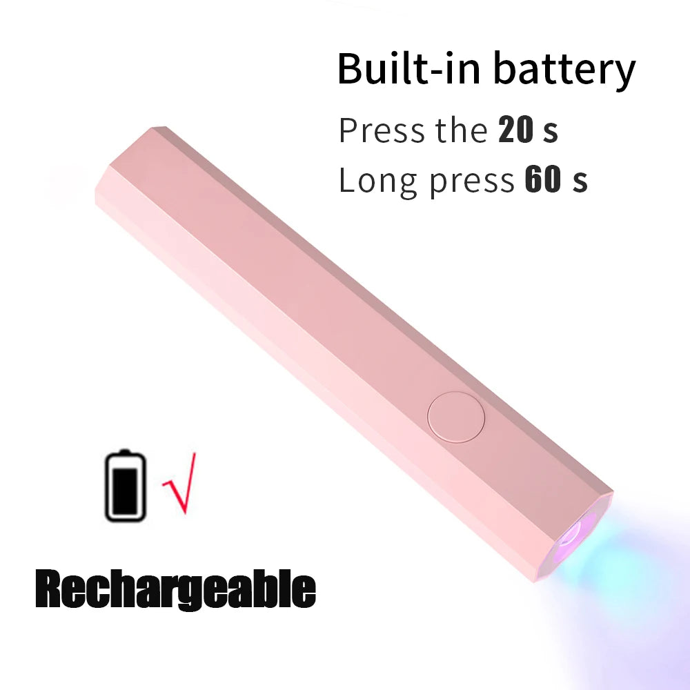 LINMANDA Rechargeable Mini UV LED Nail Lamp Handheld Nail Drying Lamp  For Curing All Gel Polish Nail Dryer Machine UV Light