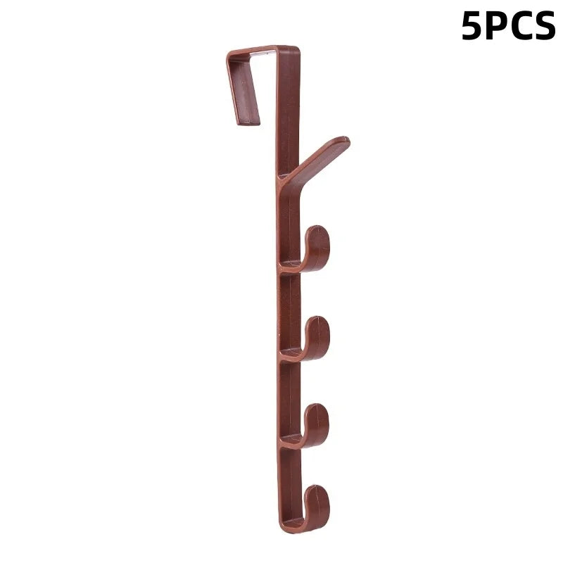 1pcs Bedroom Door Hanger Clothes Hanging Rack Over The Door Plastic Home Storage Organization Hooks, Purse Holder For Bags Rails