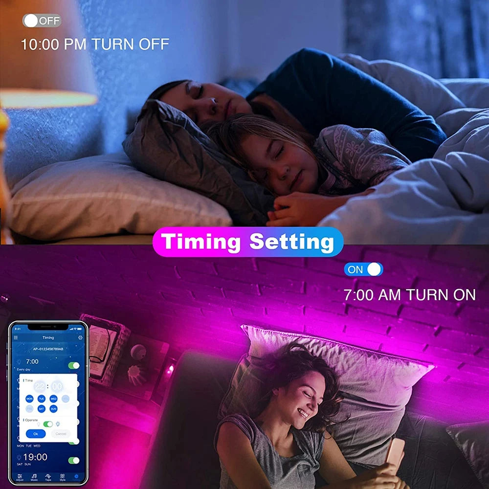 Bande lumineuse LED Bluetooth intelligente SMD 5050, application, télécommande, ruban Flexible, lampe à Diode, rétroéclairage TV, salle de jeux, décoration de la maison