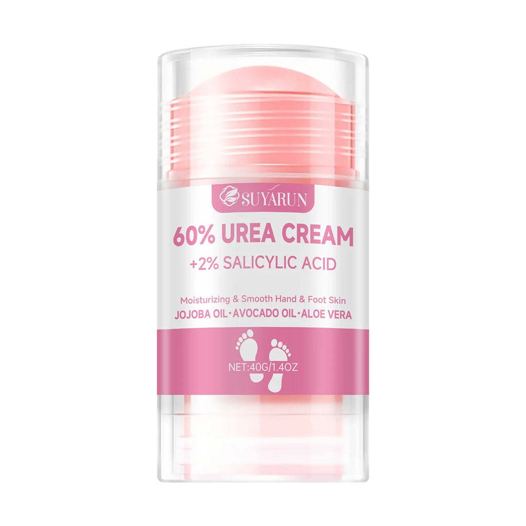 SUYARUN 60 % Urea Foot Cream Stick - Hydratant et exfoliant, réparation du talon fissuré, hydratation profonde pour pieds secs, protection prolongée