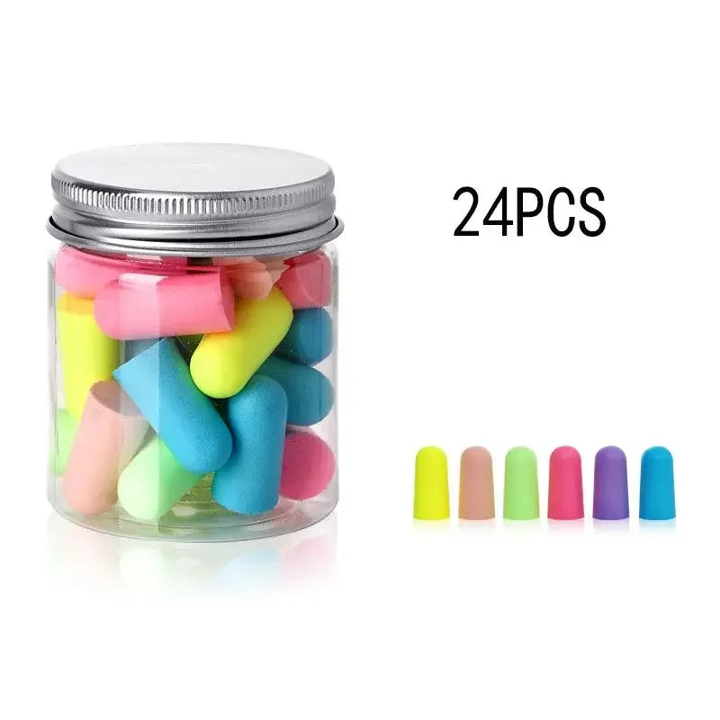 Bouchons d'oreilles en mousse, Type balle, Anti-bruit, pour dormir, multicolore, 24/60/120 pièces