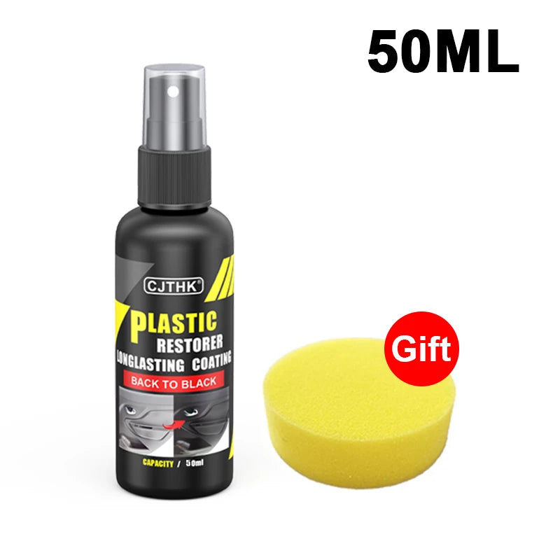 Rénovateur de plastique automobile, effet brillant noir, revêtement longue durée, produits de nettoyage et de polissage pour cuir